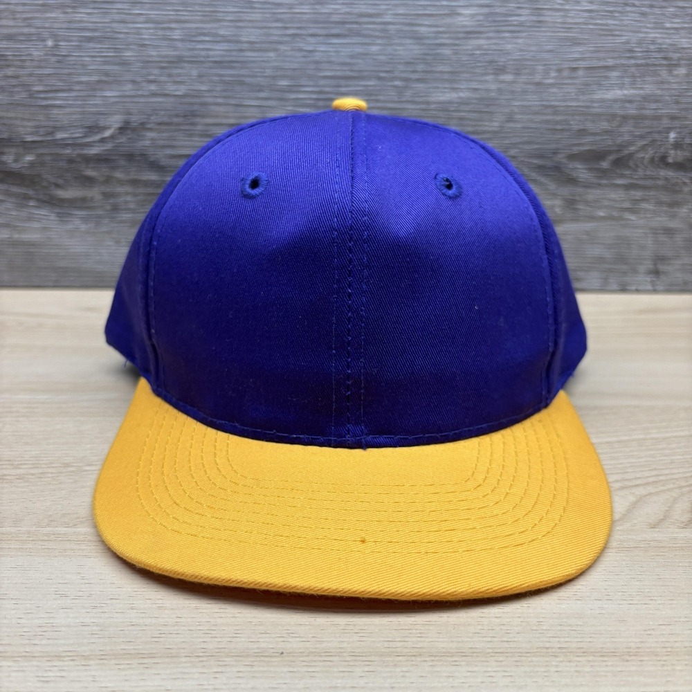 Vintage Otto Cap Hat Cap Snap Back Purple Gold Two Tone Blank Baseball 6 Panel